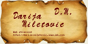 Darija Miletović vizit kartica